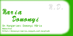 maria domonyi business card